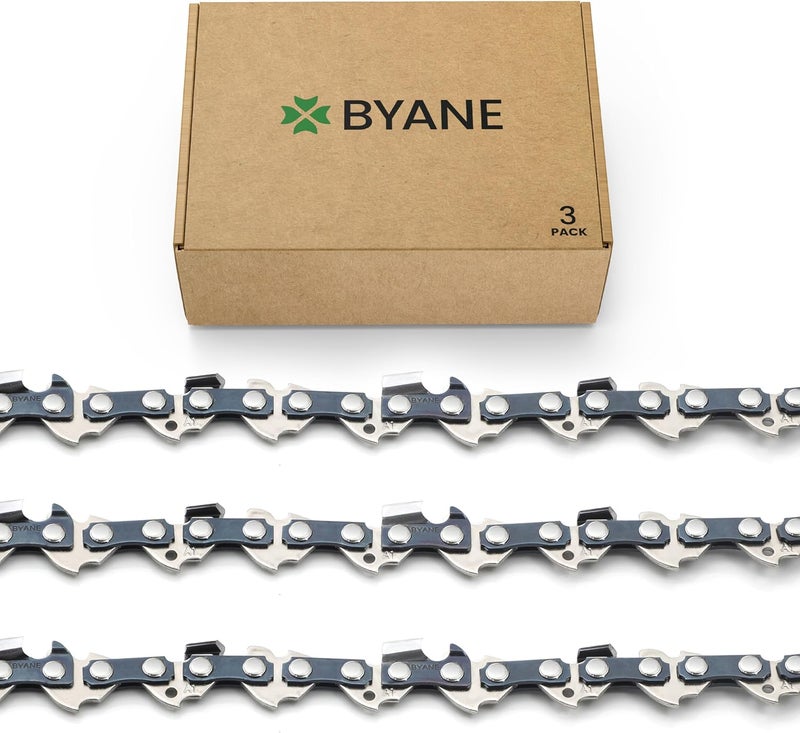 Byane 10 Inch Chainsaw Chain 3/8" LP Pitch, 050" Gauge, 40 Drive Links Low-kickback Fits Worx WG309 Echo CS-271 CS280 CS290 CS300 CS3000,Remington, Sunjoe SWJ803E SWJ807E, Craftsman S40 (3 Chains) - Image 1